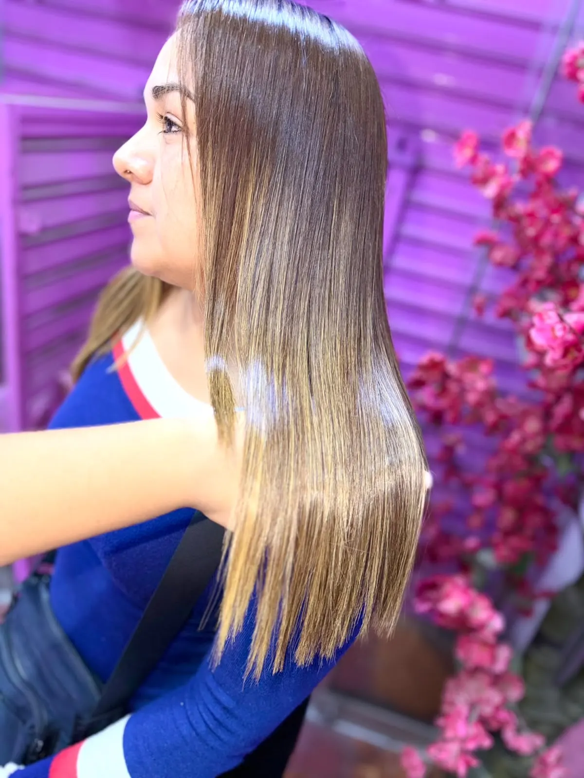 Alisado para cabello teñido con puntas aclaradas, KeratinPlex, resultado real en Lima